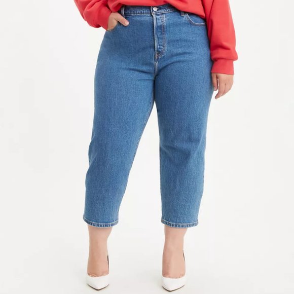 NWT Levi's 501 Original Cropped Straight Leg Jeans Plus Size 22W